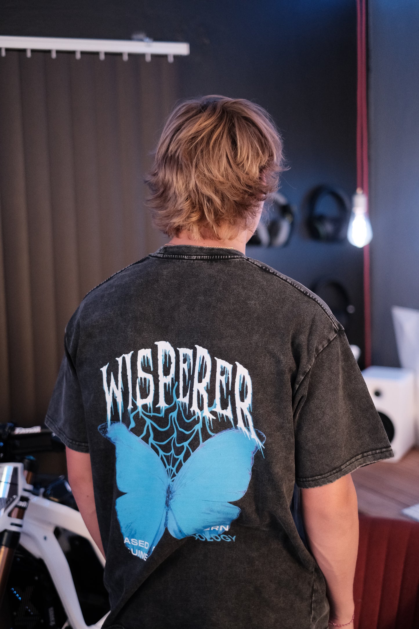 Washed Black Butterfly Tee