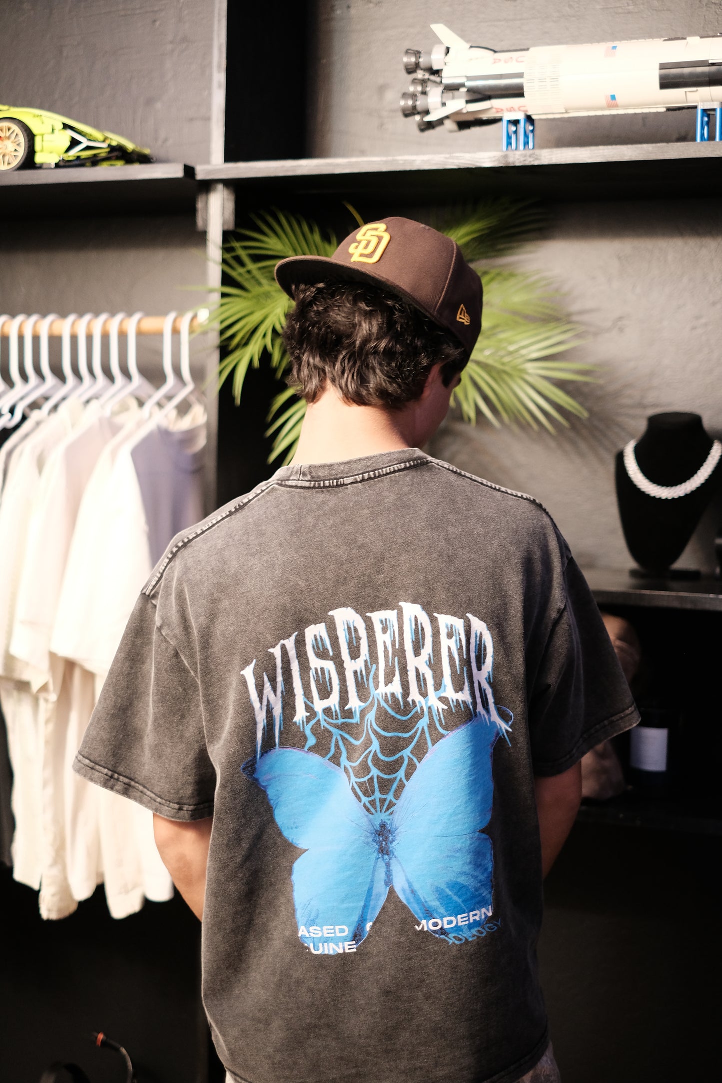 Washed Black Butterfly Tee